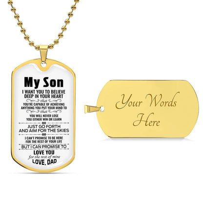 To My Son | Love You For The Rest Of Mine - Dog Tag