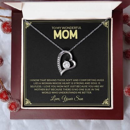 To My Wonderful Mom | I Love You - Forever Love Necklace