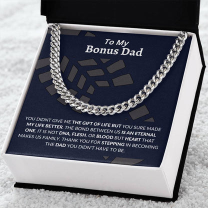 To My Bonus Dad | Thank You - Cuban Link Chain