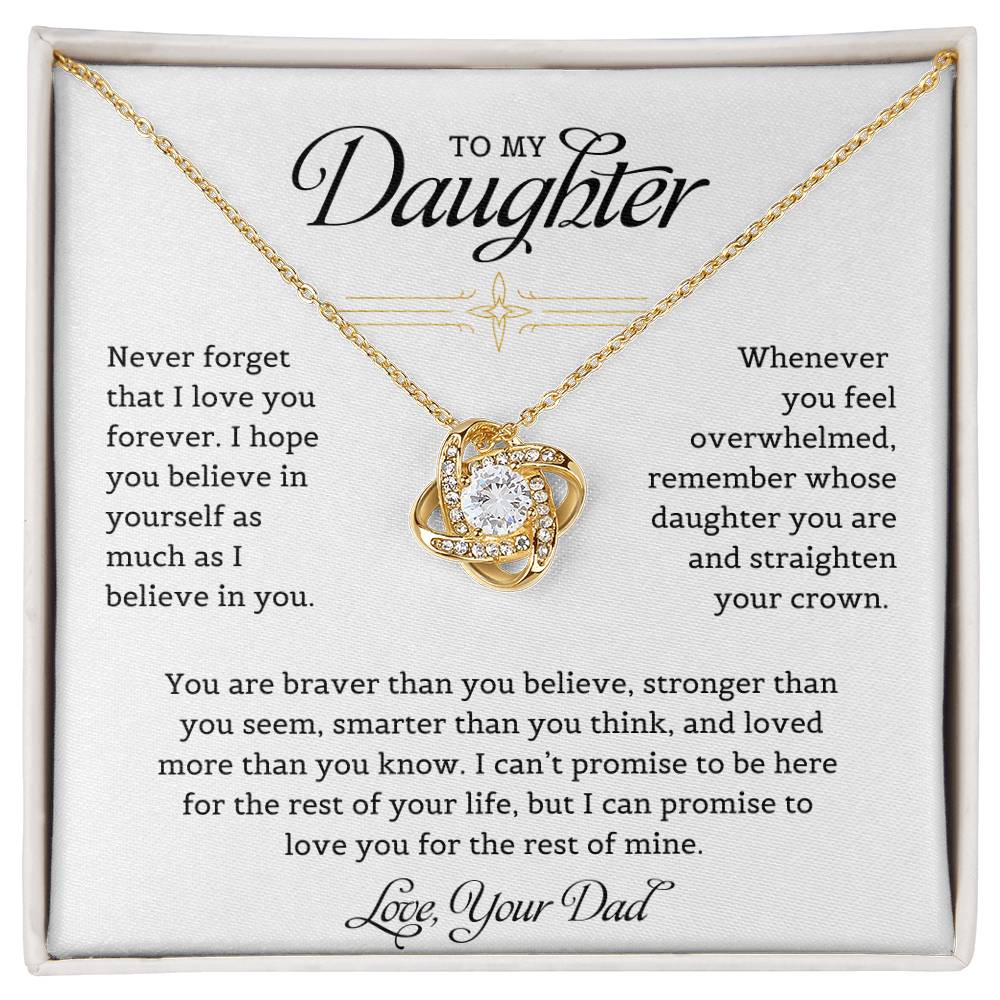 To My Daughter | Never Forget That I Love You - Love Knot Necklace