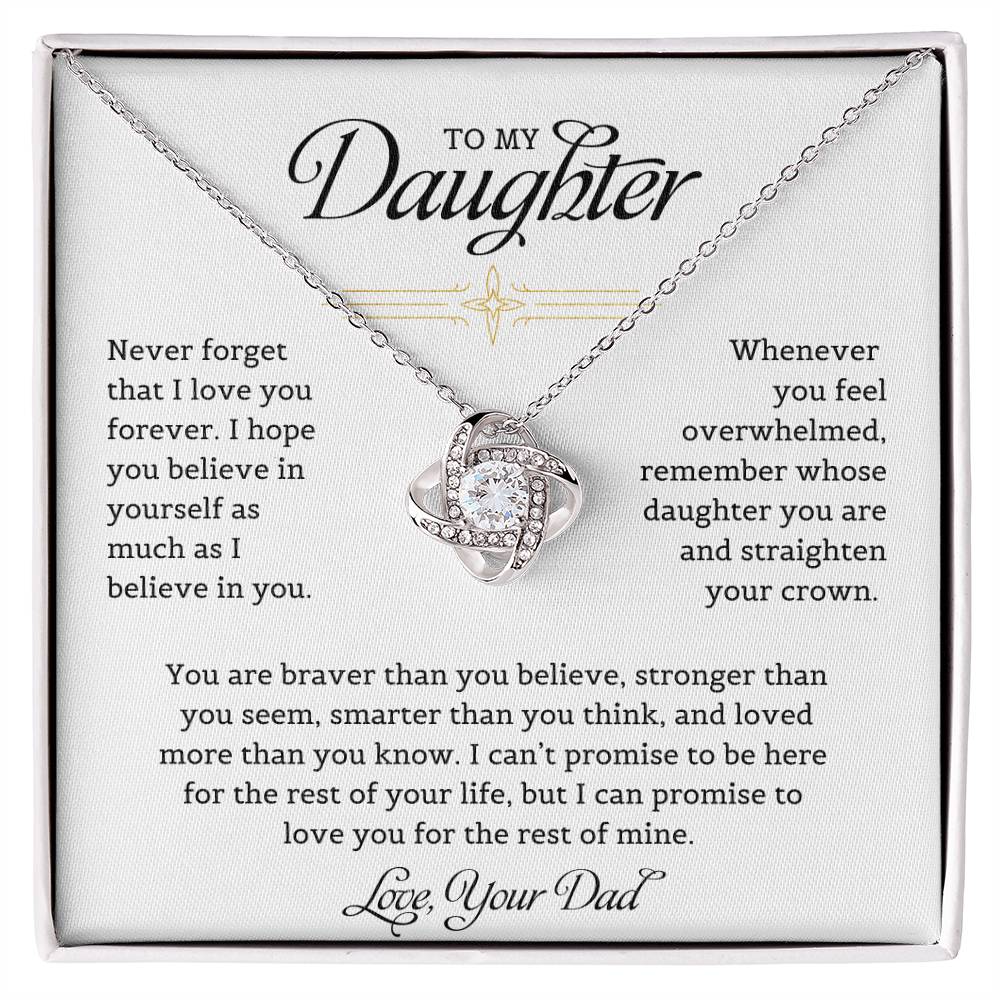 To My Daughter | Never Forget That I Love You - Love Knot Necklace