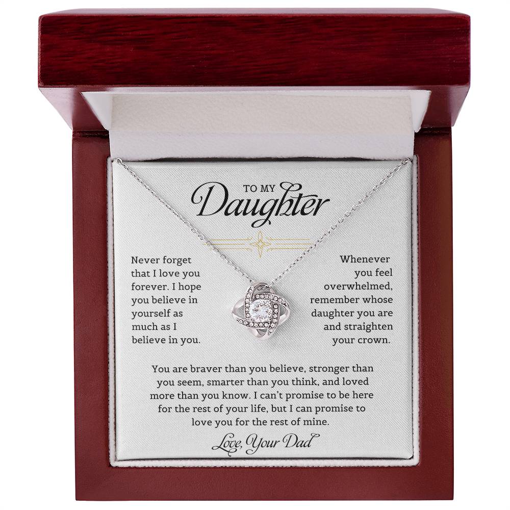 To My Daughter | Never Forget That I Love You - Love Knot Necklace