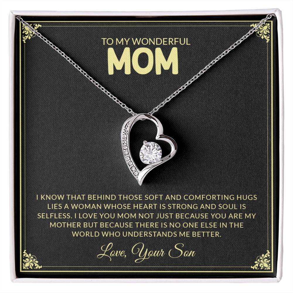 To My Wonderful Mom | I Love You - Forever Love Necklace