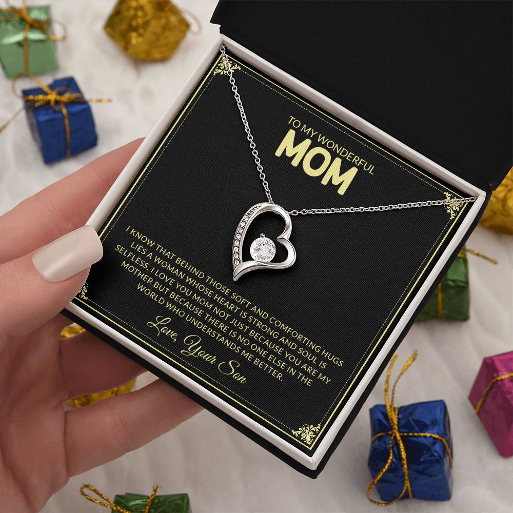 To My Wonderful Mom | I Love You - Forever Love Necklace