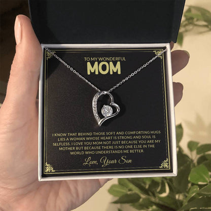 To My Wonderful Mom | I Love You - Forever Love Necklace