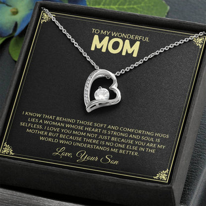 To My Wonderful Mom | I Love You - Forever Love Necklace