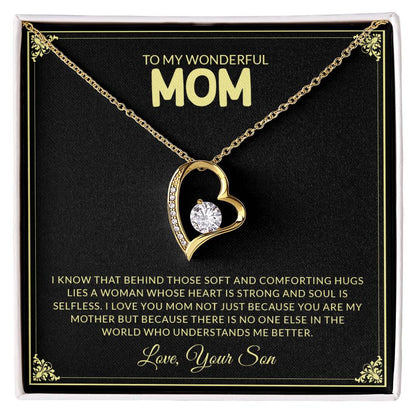 To My Wonderful Mom | I Love You - Forever Love Necklace